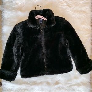 Black Faux Fur Coat